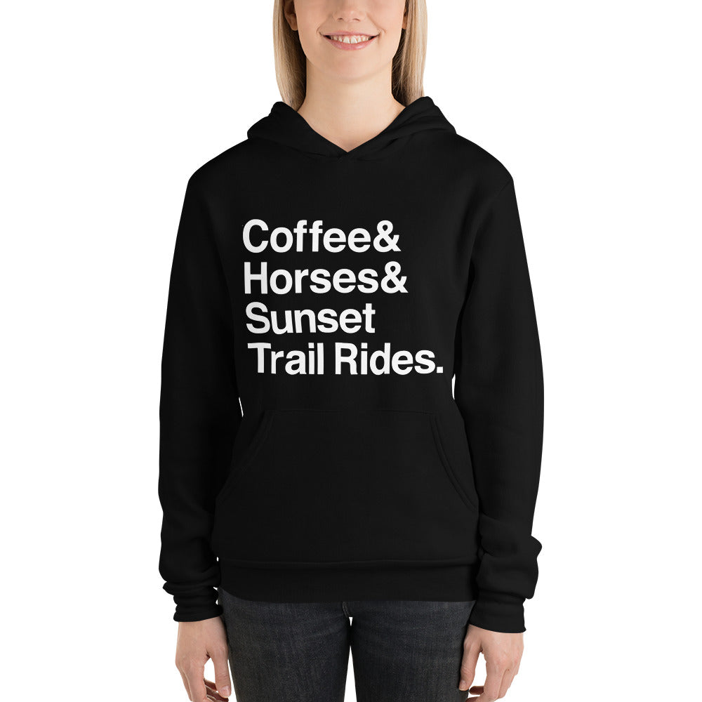 Coffee & Horses & Sunset Trail Rides Hoodie