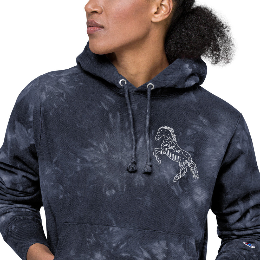 Wild Thing embroidered tie-dye hoodie